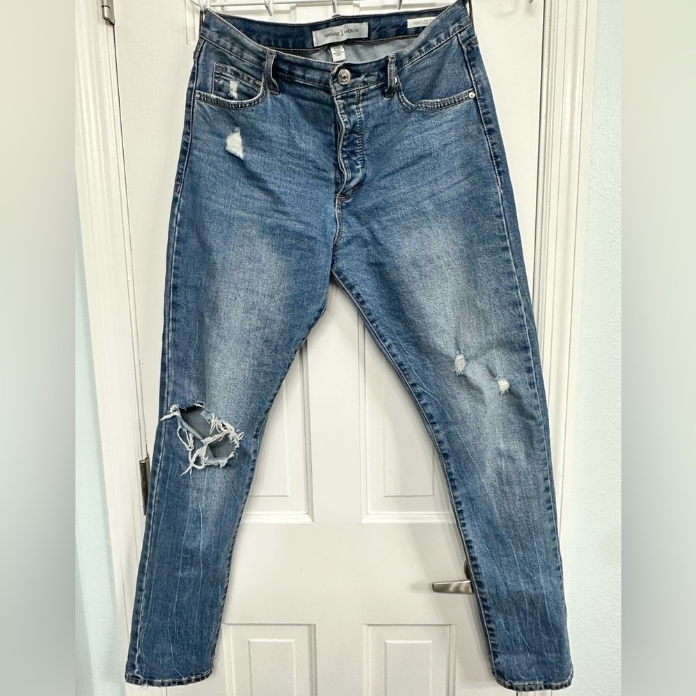 Vintage America Button Fly Classic Denim Jeans Size 6/28